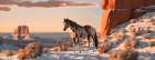 Horse and desert formations.  (AI Generated) Art Print